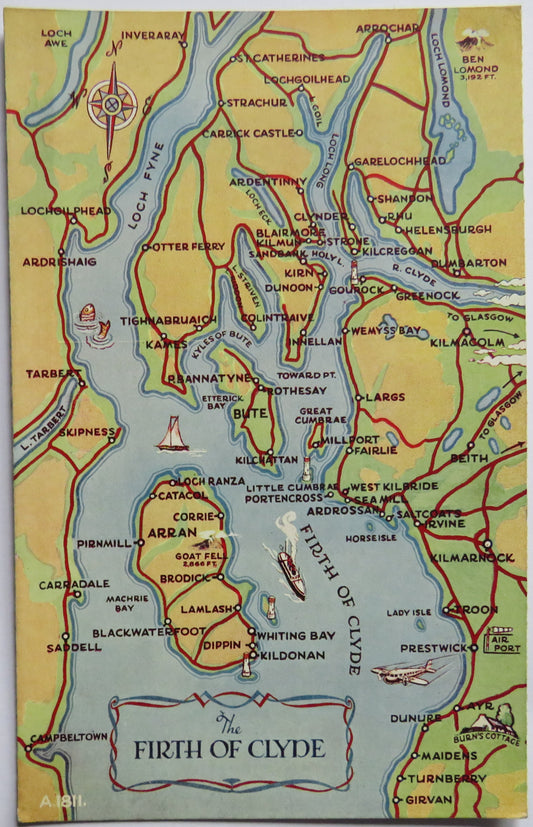 Vintage Postcard of The Firth of Clyde