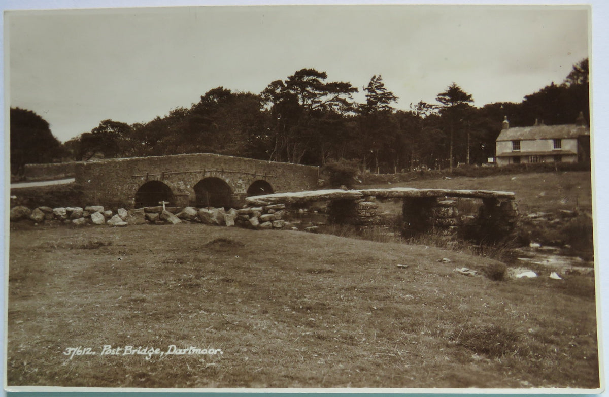 Vintage Postcard of Post Bridge, Dartmoor - E. A. Sweetman & Sons Ltd Publishers image 1
