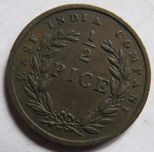 Load image into Gallery viewer, 1853 East India Company 1/2 Pice Coin
