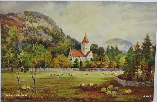 Vintage Postcard of Crathie Church