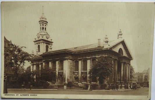 Vintage Postcard of Greenwich St Alfeger's Church