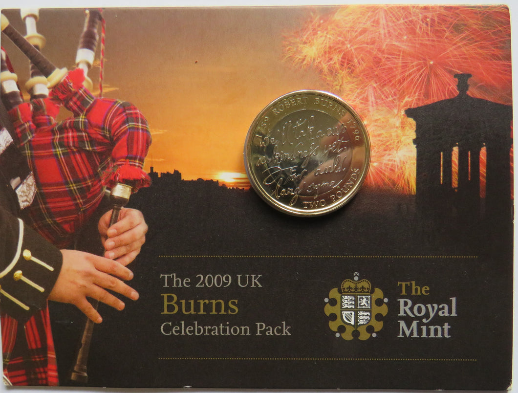 2009 UK Burns Celebration Pack £2 Coin The Royal Mint