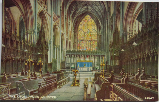 Vintage Postcard of The Choir, York Minster