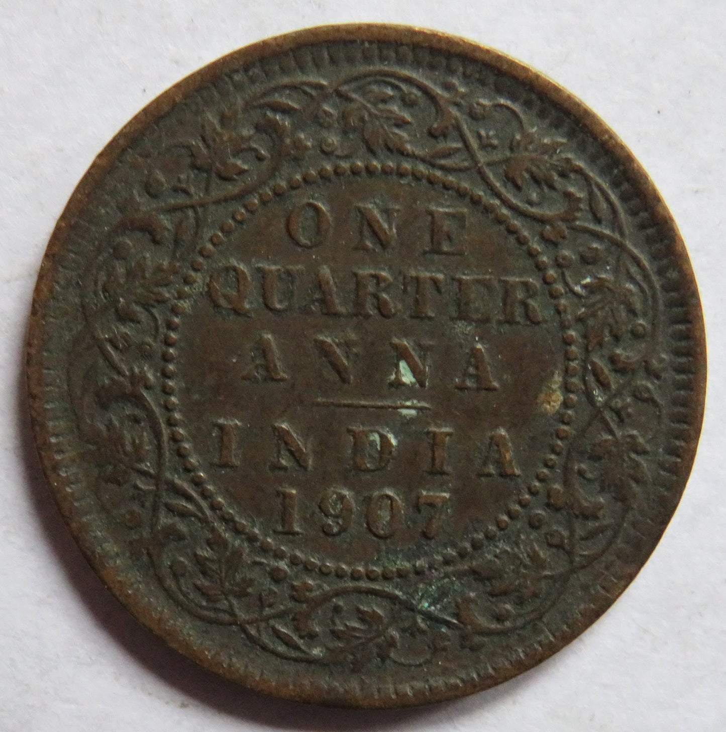 1907 King Edward VII India 1/4 Quarter Anna Coin