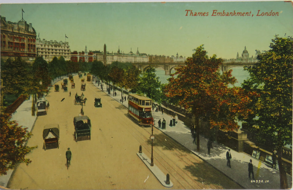 Vintage Postcard of Thames Embankment, London