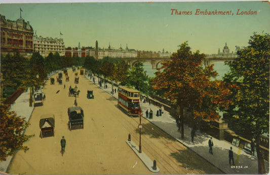 Vintage Postcard of Thames Embankment, London