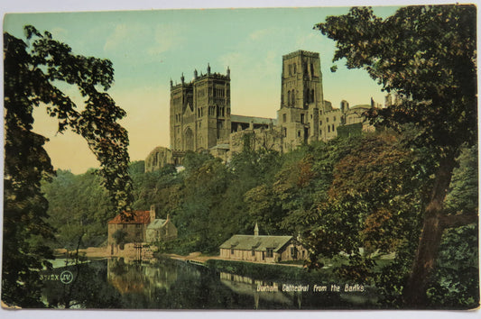 Vintage Postcard of Durham Cathedral from the Banks