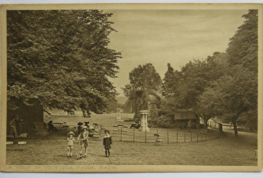 Vintage Postcard of A View in Victoria Park, Bath