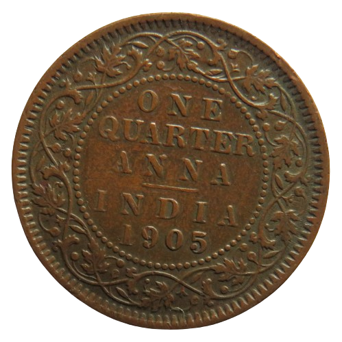 1905 King Edward VII India 1/4 Quarter Anna Coin