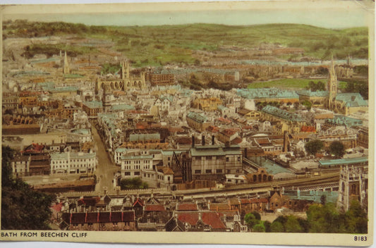 Vintage Postcard of Bath from Beechen Cliff