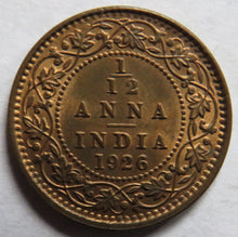 Load image into Gallery viewer, 1926 King George V India 1/12th Anna Coin
