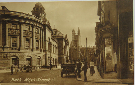 Vintage Postcard of Bath, High Street