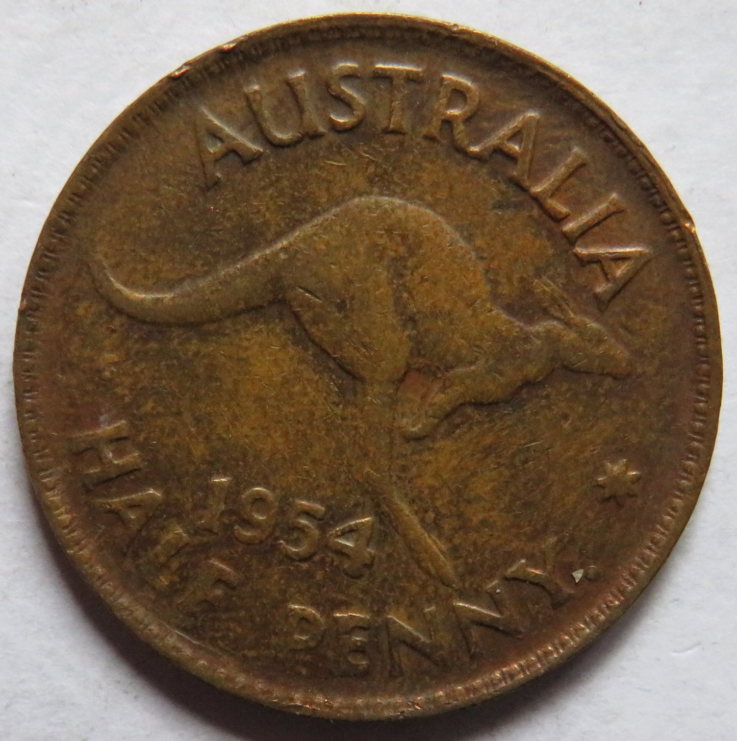 1954 Queen Elizabeth II Australia Halfpenny Coin