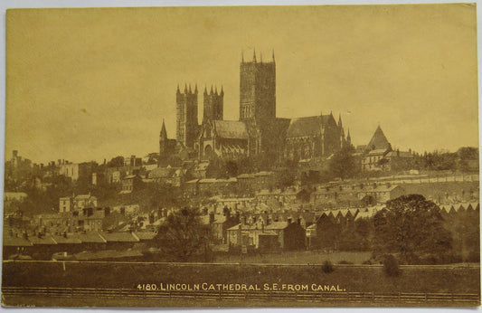 Vintage Postcard of Lincoln Cathedral, S.E. From Canal