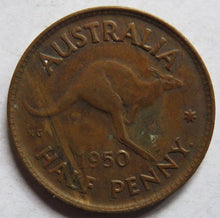 Load image into Gallery viewer, 1950 King George VI Australia Halfpenny Coin
