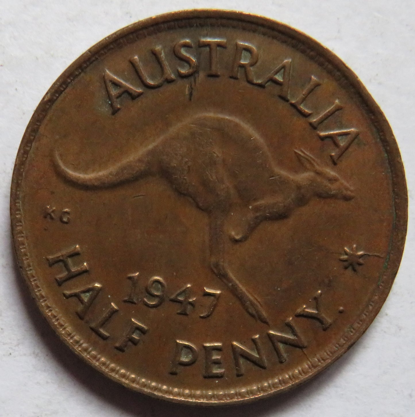 1947 King George VI Australia Halfpenny Coin