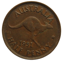 Load image into Gallery viewer, 1951 King George VI Australia Halfpenny Coin
