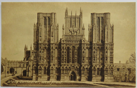 Vintage Postcard of Wells Cathedral, West Front