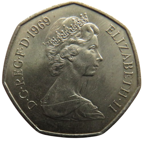 1969 Queen Elizabeth II 50p Fifty Pence Coin In Higher Grade - Great Britain