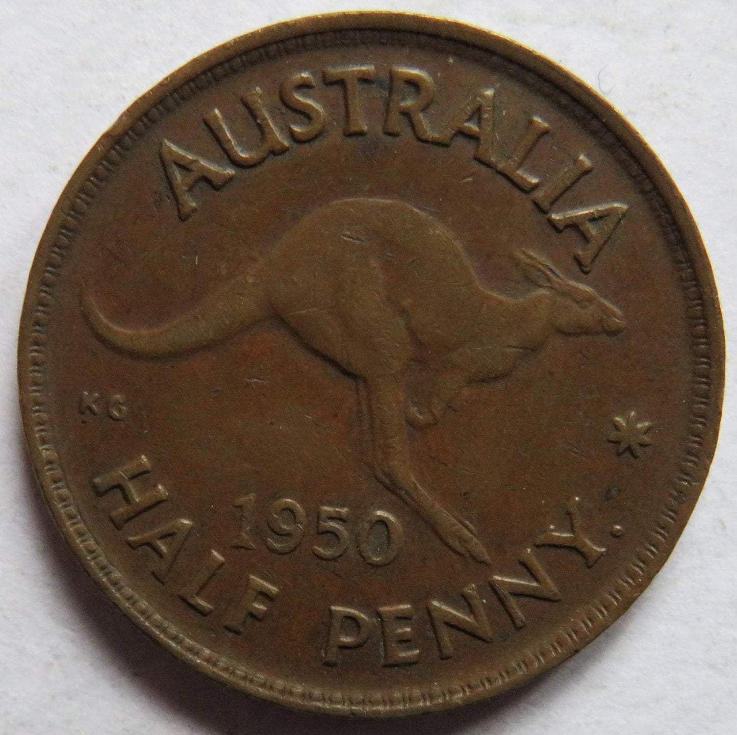 1950 King George VI Australia Halfpenny Coin