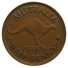 Load image into Gallery viewer, 1946 King George VI Australia Halfpenny Coin
