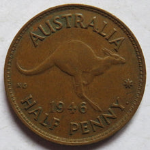 Load image into Gallery viewer, 1946 King George VI Australia Halfpenny Coin
