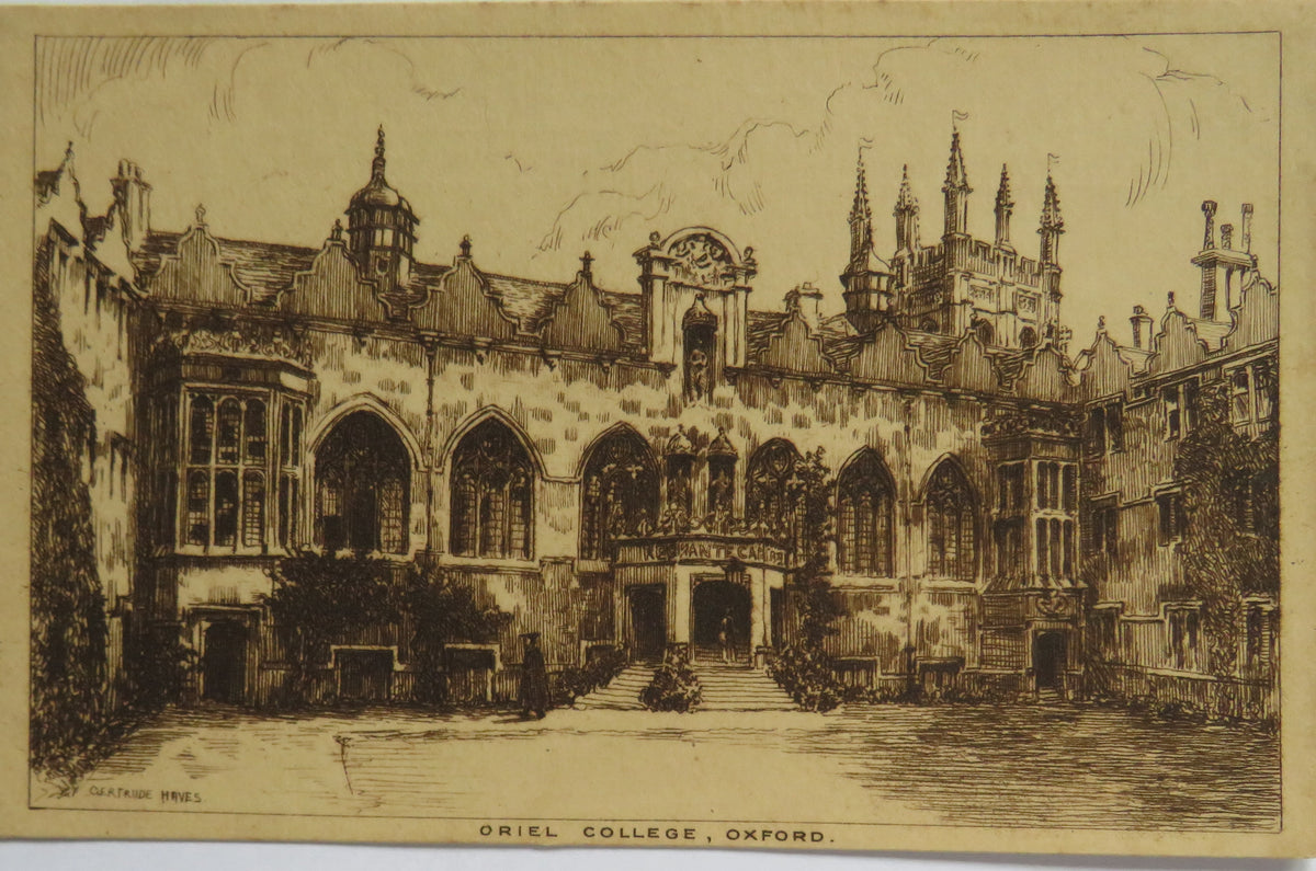 Vintage Postcard of Oriel College, Oxford