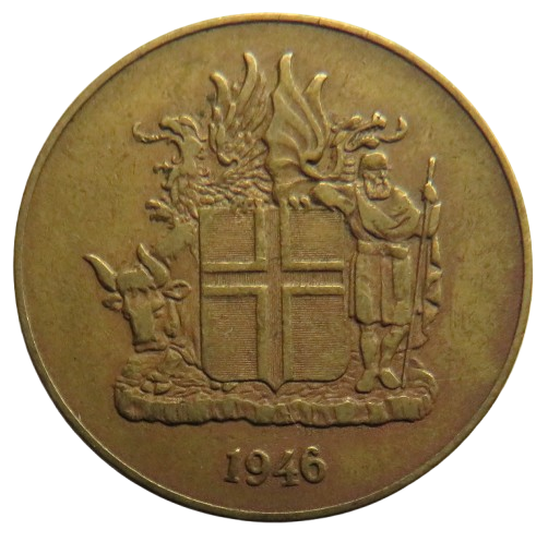 1946 Iceland One Krona Coin