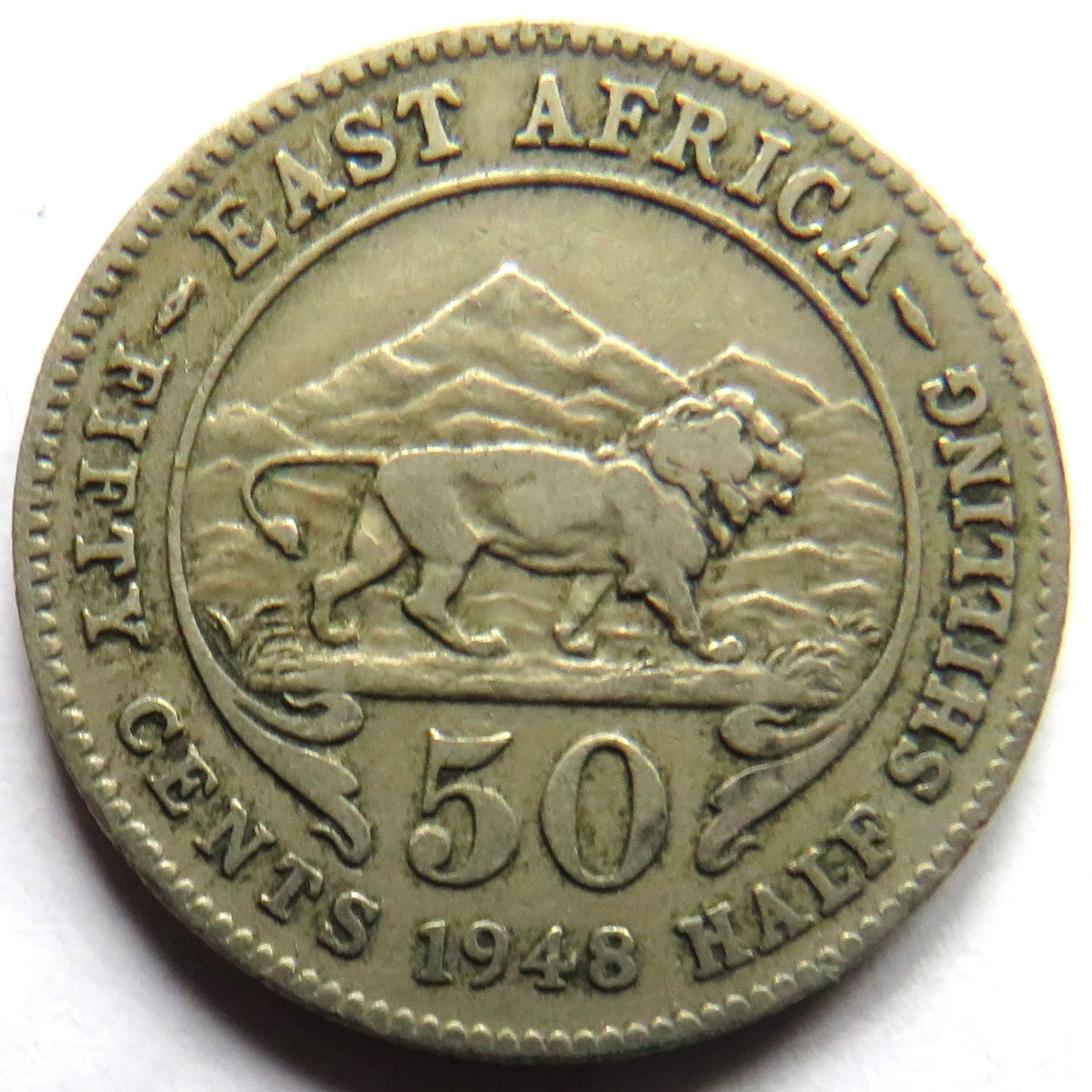 1948 King George VI East Africa 50 Cents Coin