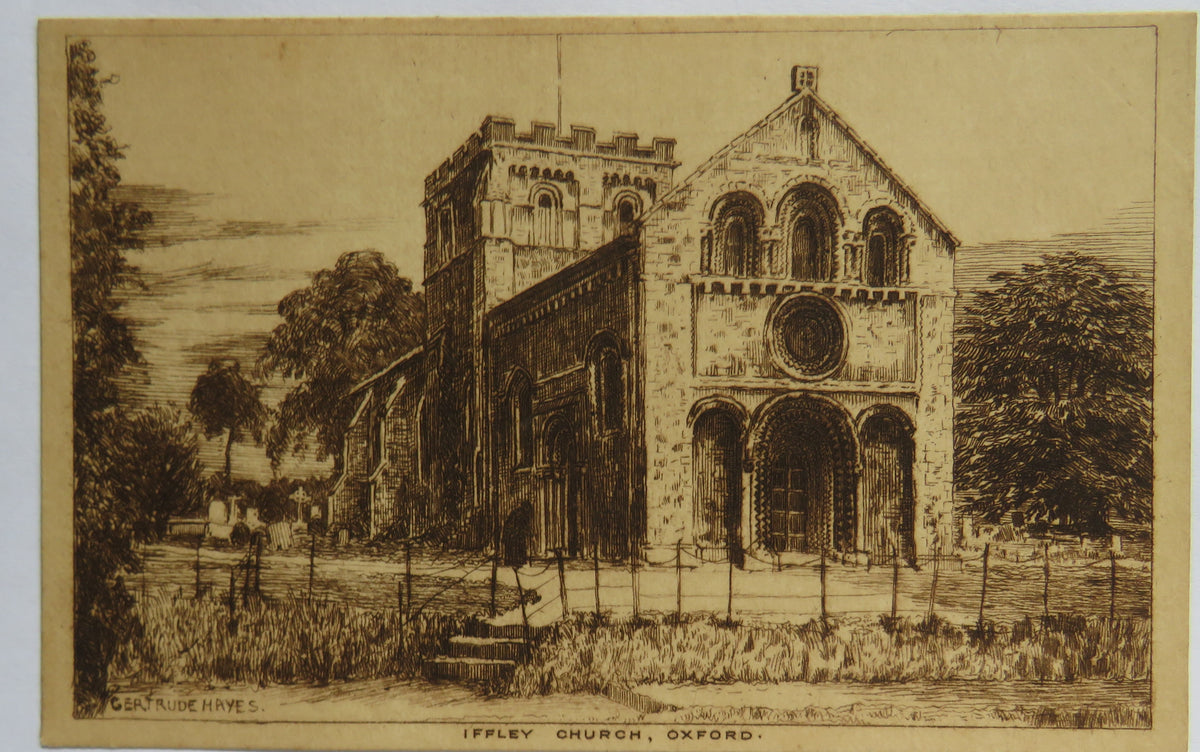 Vintage Postcard of Iffley Church, Oxford