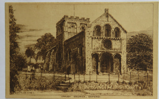 Vintage Postcard of Iffley Church, Oxford