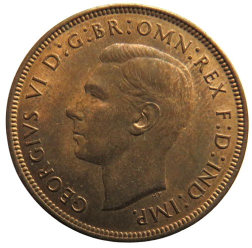 1938 King George VI One Penny Coin In High Grade
