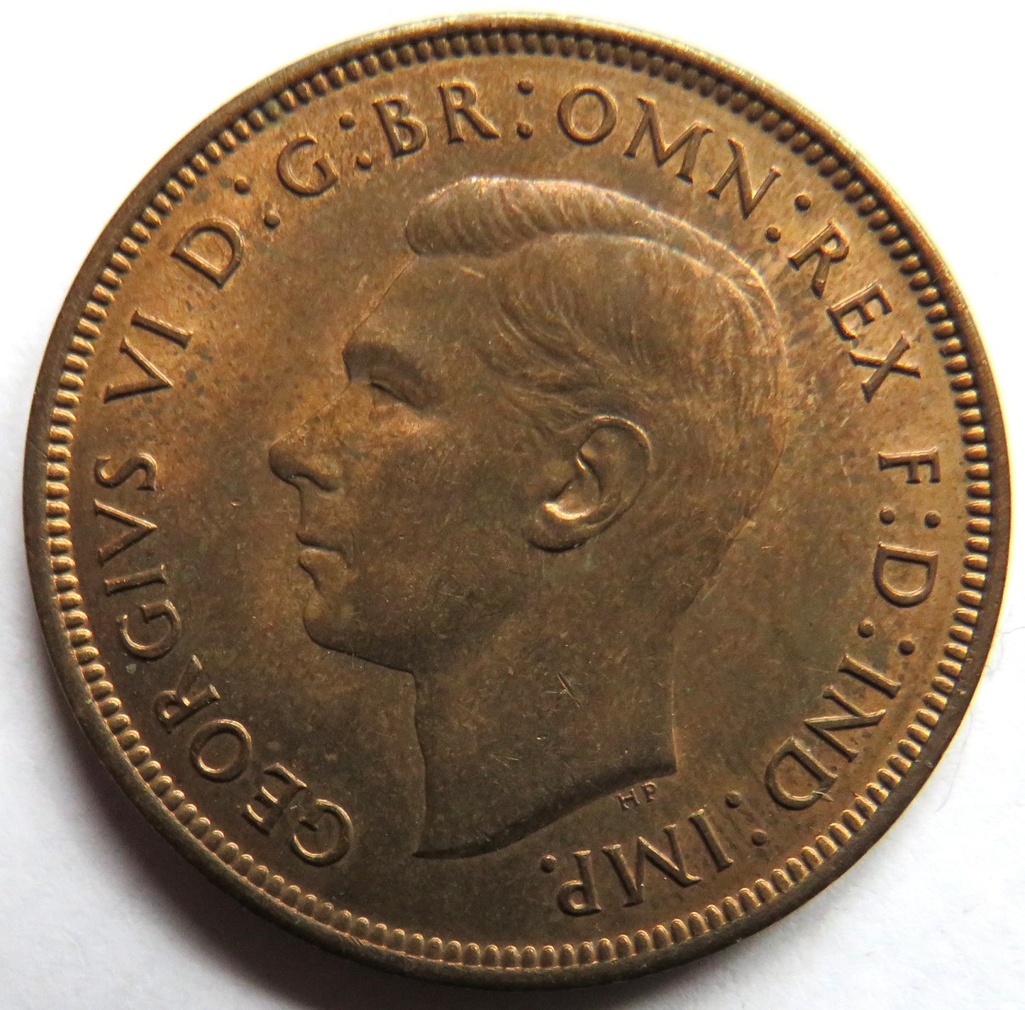 1938 King George VI One Penny Coin In High Grade