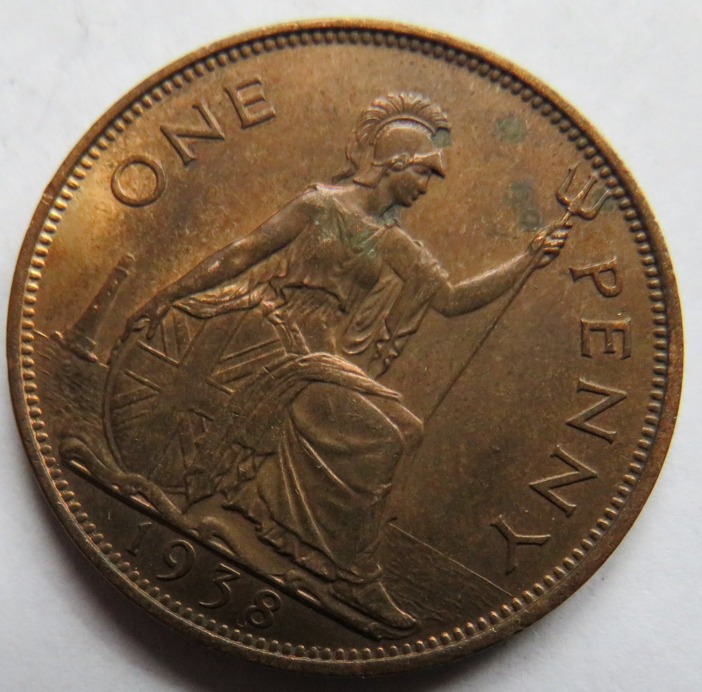 1938 King George VI One Penny Coin In High Grade