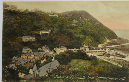 Vintage Postcard of Lynton & Lynmouth from Summerhouse Hill