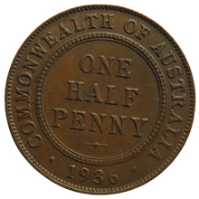 Load image into Gallery viewer, 1936 King George V Australia Halfpenny Coin
