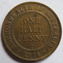 Load image into Gallery viewer, 1914-H King George V Australia Halfpenny Coin In Better Grade
