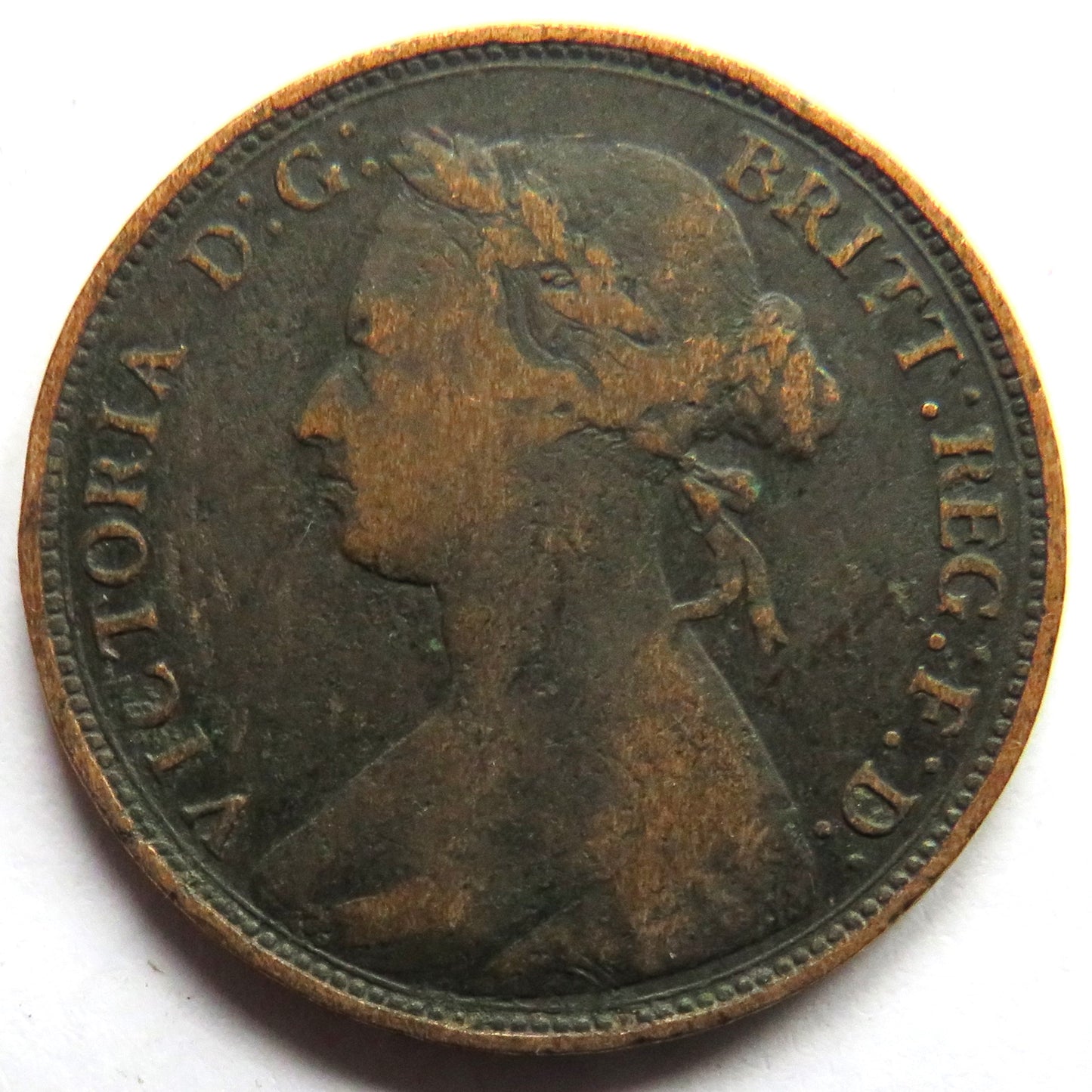 1877 Queen Victoria Halfpenny Coin - Great Britain