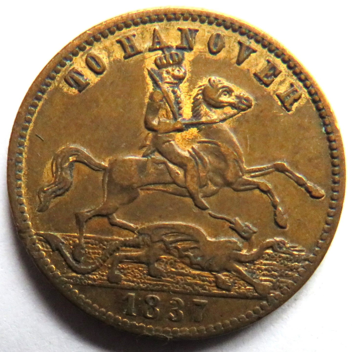1837 Queen Victoria " To Hanover" Cumberland Jack Token