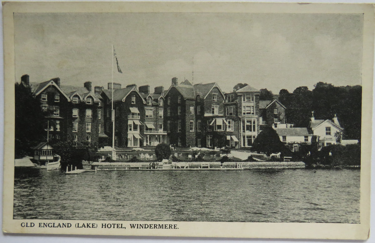 Vintage Postcard of Old England (Lake) Hotel, Windermere