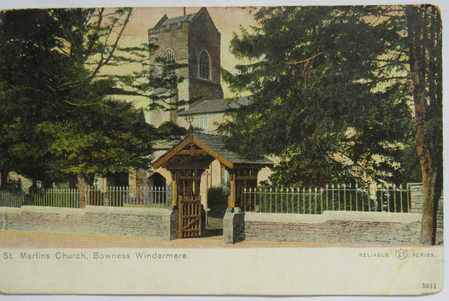 Vintage Postcard of St. Martins Church, Bowness Windermere