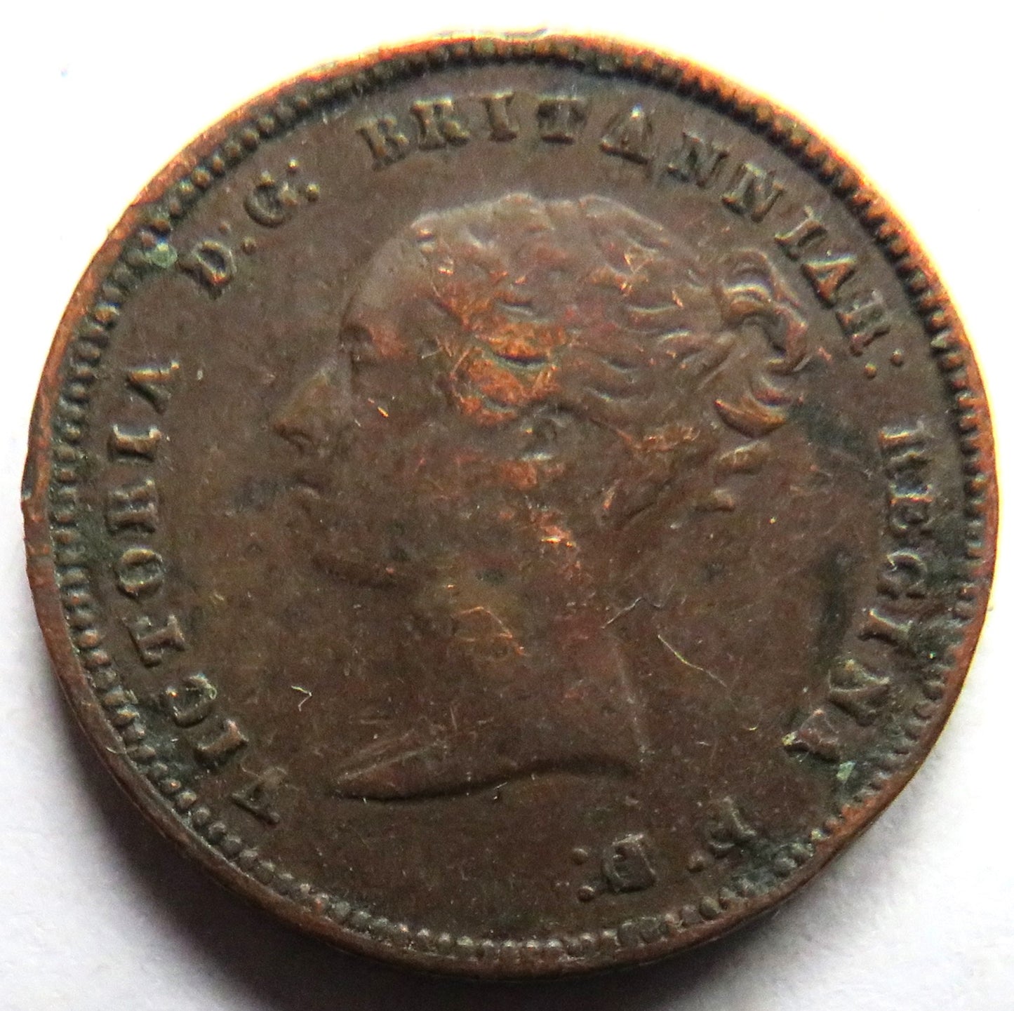 1844 Queen Victoria Half-Farthing Coin - Great Britain