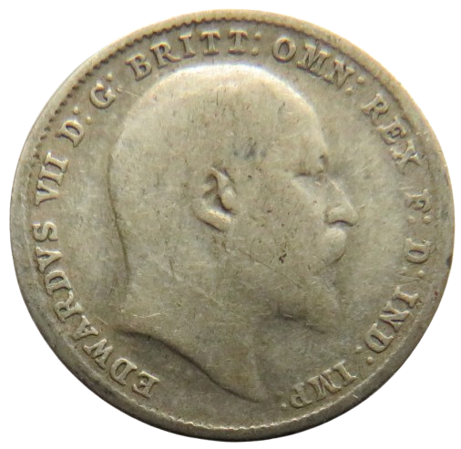 1902 King Edward VII Silver Threepence Coin - Great Britain