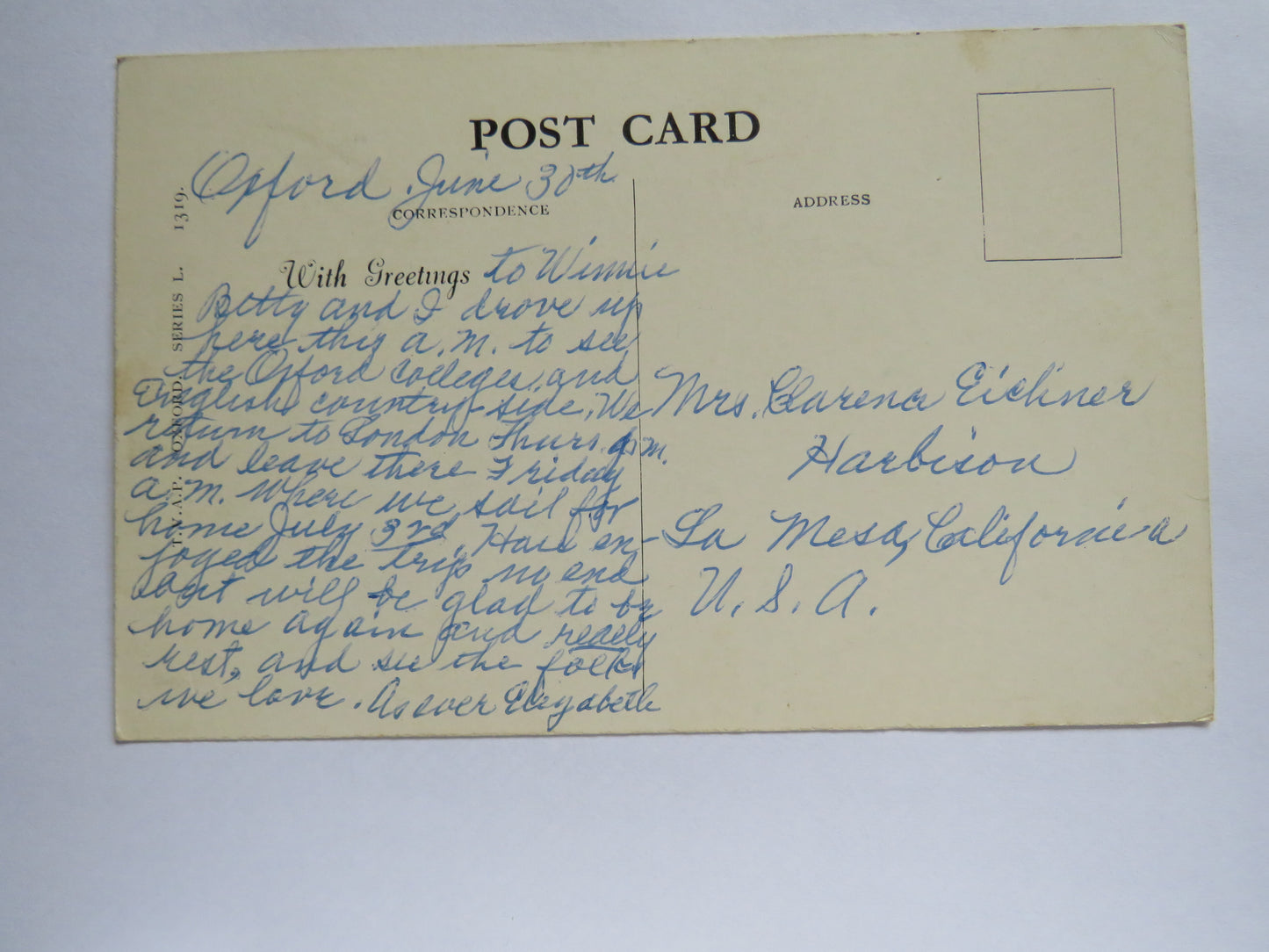 Vintage Postcard of Lady Margaret Hall, Oxford