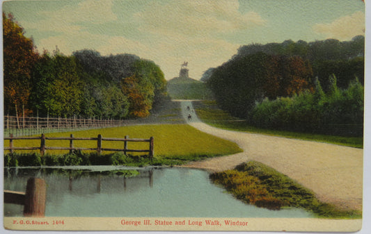 Vintage Postcard of George III Statue and Long Walk, Windsor