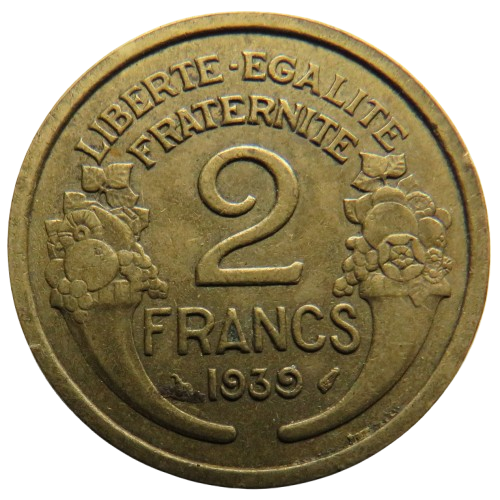 1939 France 2 Francs Coin