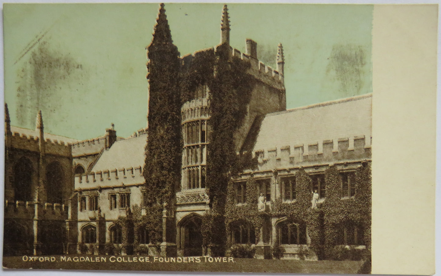 Vintage Postcard of Oxford, Magdalen College, Founders Tower