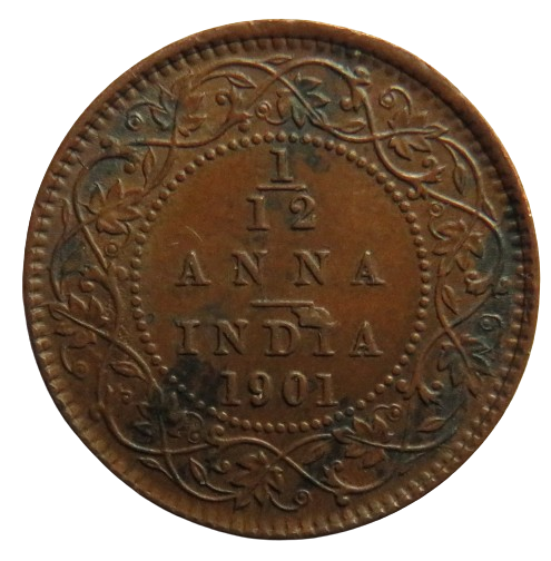 1901 Queen Victoria India 1/12th Anna Coin