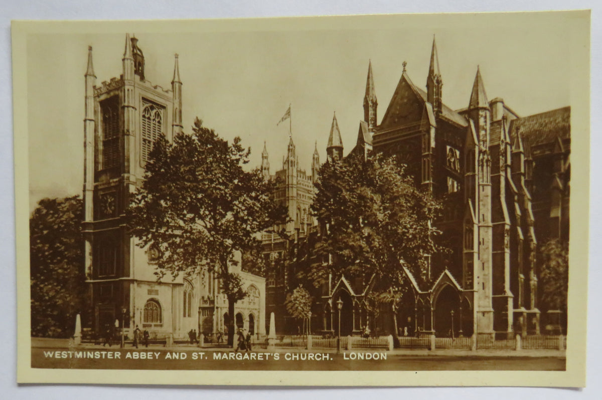 Vintage Postcard of Westminster Abbey and St. Margaret's Church, London