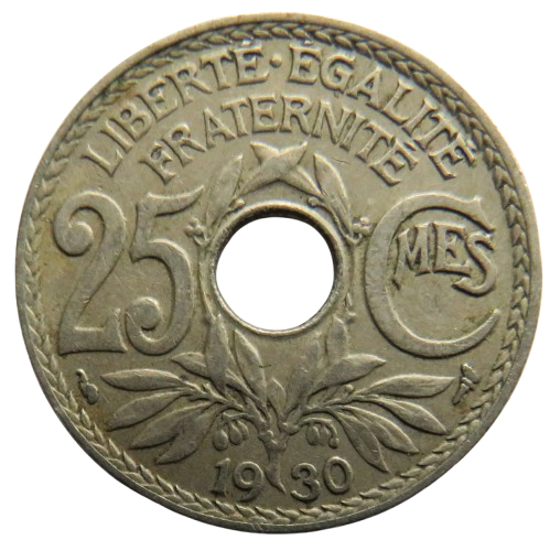 1930 France 25 Centimes Coin